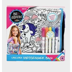 Unicorn Messenger Bag Be Inspired Cra-Z-Art Glitter Fabric Markers NEW Creative